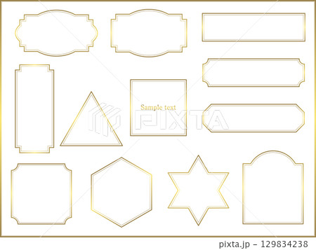シンプルで綺麗なゴールドのクラシックフレームセット 129834238