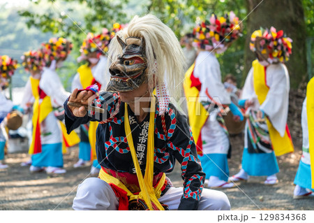 肥前佐賀の秋祭り-母ヶ浦面浮立 肥前佐賀の秋祭り-母ヶ浦面浮立 129834368