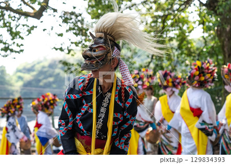 肥前佐賀の秋祭り-母ヶ浦面浮立 肥前佐賀の秋祭り-母ヶ浦面浮立 129834393