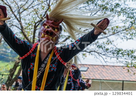 肥前佐賀の秋祭り-母ヶ浦面浮立 肥前佐賀の秋祭り-母ヶ浦面浮立 129834401