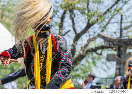 肥前佐賀の秋祭り-母ヶ浦面浮立 肥前佐賀の秋祭り-母ヶ浦面浮立 129834404
