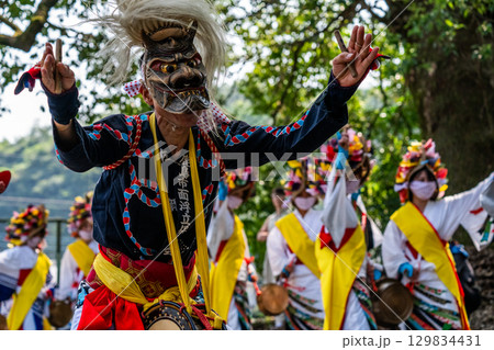 肥前佐賀の秋祭り-母ヶ浦面浮立 肥前佐賀の秋祭り-母ヶ浦面浮立 129834431