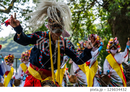 肥前佐賀の秋祭り-母ヶ浦面浮立 肥前佐賀の秋祭り-母ヶ浦面浮立 129834432