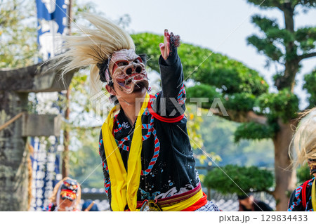 肥前佐賀の秋祭り-母ヶ浦面浮立 肥前佐賀の秋祭り-母ヶ浦面浮立 129834433