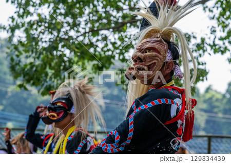肥前佐賀の秋祭り-母ヶ浦面浮立 肥前佐賀の秋祭り-母ヶ浦面浮立 129834439
