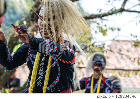 肥前佐賀の秋祭り－母ヶ浦面浮立 129834546