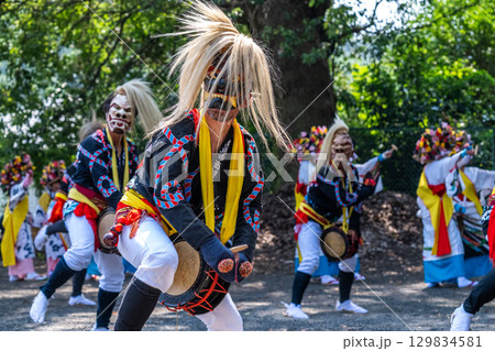 肥前佐賀の秋祭り－母ヶ浦面浮立 129834581