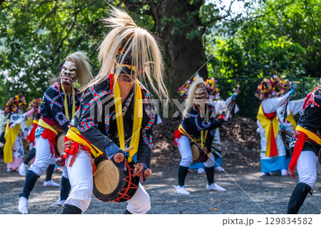 肥前佐賀の秋祭り－母ヶ浦面浮立 129834582