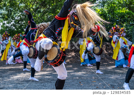 肥前佐賀の秋祭り-母ヶ浦面浮立 肥前佐賀の秋祭り-母ヶ浦面浮立 129834585