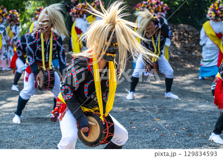 肥前佐賀の秋祭り-母ヶ浦面浮立 肥前佐賀の秋祭り-母ヶ浦面浮立 129834593