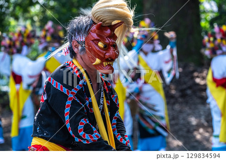 肥前佐賀の秋祭り－母ヶ浦面浮立 129834594