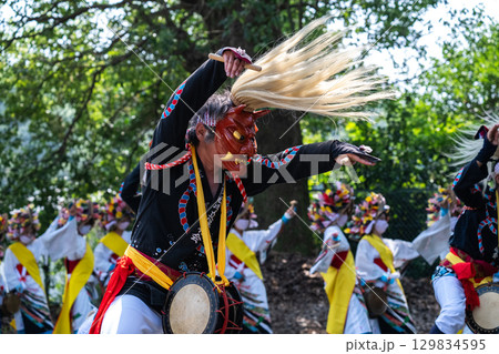 肥前佐賀の秋祭り-母ヶ浦面浮立 肥前佐賀の秋祭り-母ヶ浦面浮立 129834595