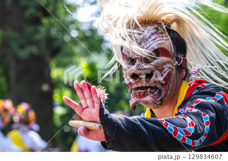 肥前佐賀の秋祭り-母ヶ浦面浮立 肥前佐賀の秋祭り-母ヶ浦面浮立 129834607