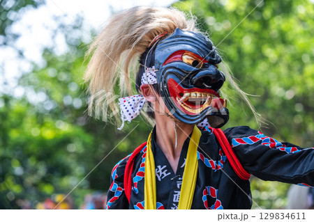 肥前佐賀の秋祭り－母ヶ浦面浮立 129834611