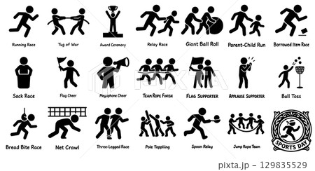 スポーツイベントのシルエットピクトグラム 129835529