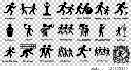 スポーツイベントのシルエットピクトグラム 129835529