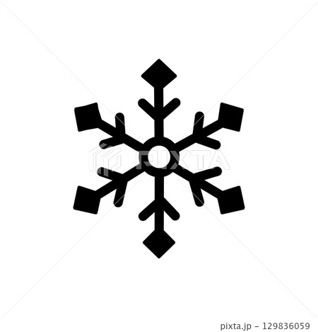 Snowflake Icon – 雪の結晶のアイコン（冬・冷却・シンプルデザイン）	 129836059