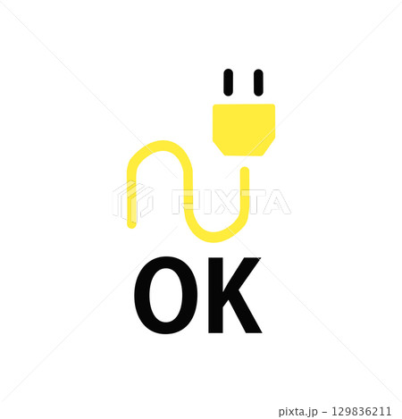 電源使用可能・プラグOKアイコン / Power Outlet Available – Plug O 129836211