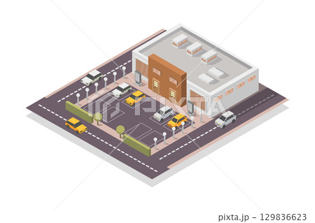 Isometric supermarket 129836623
