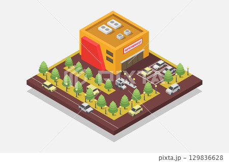 Isometric supermarket Isometric supermarket 129836628