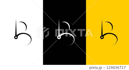 Modern and unique B time logo design 129836717