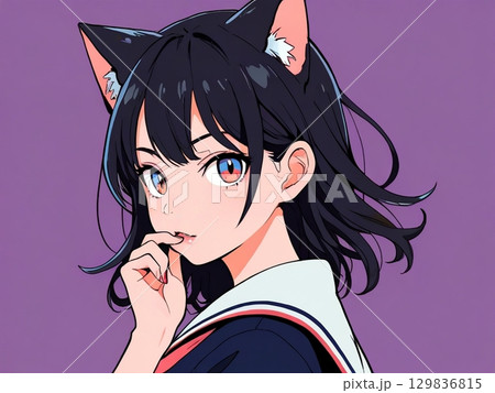 かわいい猫耳少女 129836815