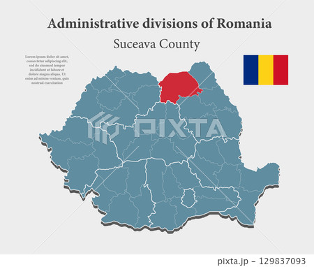 Vector map of Romania - Suceava County 129837093
