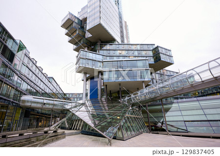 Modern glass building architecture in Hanover 129837405