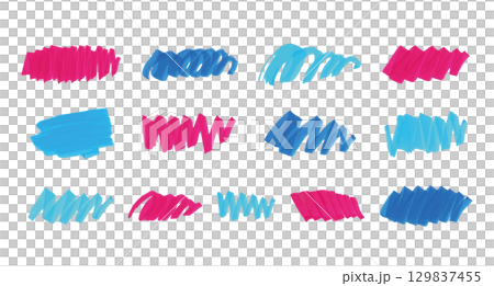 一組用酒精墨水記號筆繪製的手繪簡約裝飾插畫。 一組用酒精墨水記號筆繪製的手繪簡約裝飾插畫。 129837455