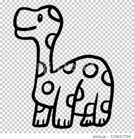 Hand drawn dinosaur outline for wild animal, stickers, cartoon character, comic, mascot, plush toy, kid doll, cute patch, standee, department store, icon, emoji, greeting card, kid colouring book, art Hand drawn dinosaur outline for wild animal, stickers, cartoon character, comic, mascot, plush toy, kid doll, cute patch, standee, department store, icon, emoji, greeting card, kid colouring book, art 129837756