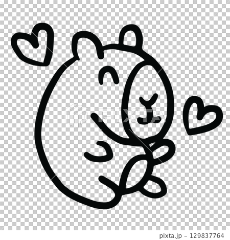Hand drawn capybara outline for kid colouring book, animal, zoo, souvenir shop, cartoon characters, comic, mascot, patch, shirt print, sticker, plush toy, kid doll, trip, travel, vacation, vet, icon Hand drawn capybara outline for kid colouring book, animal, zoo, souvenir shop, cartoon characters, comic, mascot, patch, shirt print, sticker, plush toy, kid doll, trip, travel, vacation, vet, icon 129837764