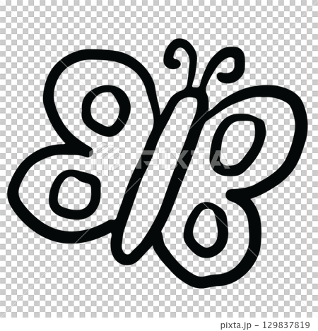 Hand drawn butterfly outline for animal, spring, summer, flower, cartoon character, patch, brooch, nature, garden, blossom, blooming, picnic, zoo, park, souvenir, kid colouring book, sketch, art Hand drawn butterfly outline for animal, spring, summer, flower, cartoon character, patch, brooch, nature, garden, blossom, blooming, picnic, zoo, park, souvenir, kid colouring book, sketch, art 129837819