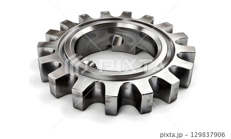 Intricate Metallic Gear Cog 3D Icon Emphasizing Industrial Mechanics and Engineering 129837906
