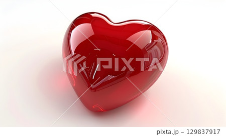 Vibrant Red Heart Icon Representing Love and Passion 129837917