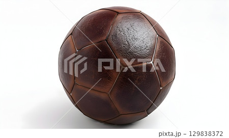 Leather Soccer Ball Icon Symbolizing Competitive Sports and Team Spirit Leather Soccer Ball Icon Symbolizing Competitive Sports and Team Spirit 129838372