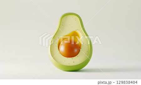 Avocado Icon Symbolizing Healthy and Vegan Food Trends on White Background 129838404