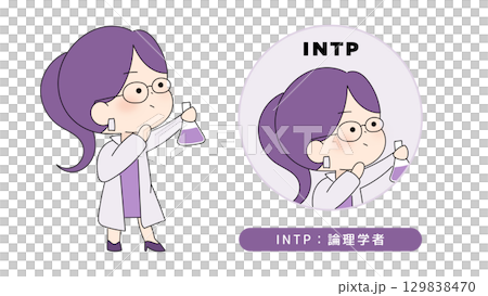 MBTI性格タイプのイラスト INTP(論理学者)キャラクター 129838470