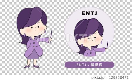 MBTI性格タイプのイラスト ENTJ(指揮官)キャラクター MBTI性格タイプのイラスト ENTJ(指揮官)キャラクター 129838471