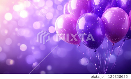 Abstract background with flying balloons in purple colors Abstract background with flying balloons in purple colors 129838626