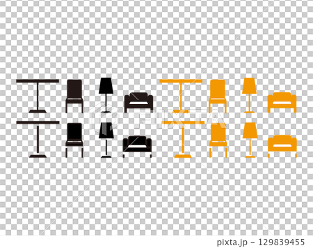 Set of simple furniture icons Set of simple furniture icons 129839455