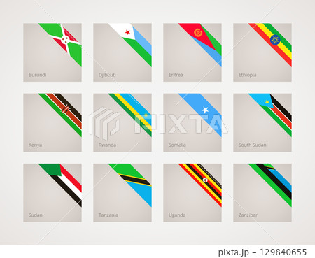 Corner ribbon flags of Eastern Africa 129840655