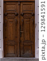Beautiful vintage door with handle in Old Prague 129841591