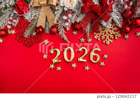 Christmas and Happy New background Christmas and Happy New background 129842217