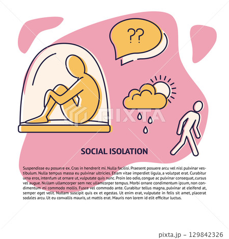 Isolation concept illustration in line style with text 129842326