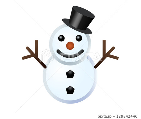 Classic snowman made from two large snowballs icon with snowflake 129842440