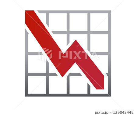 Red business presentation summary finance report bar chart decreasing icon Red business presentation summary finance report bar chart decreasing icon 129842449