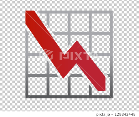 Red business presentation summary finance report bar chart decreasing icon Red business presentation summary finance report bar chart decreasing icon 129842449