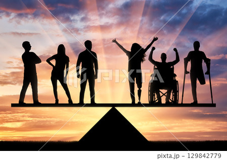 Concept equality of disabled people in society 129842779