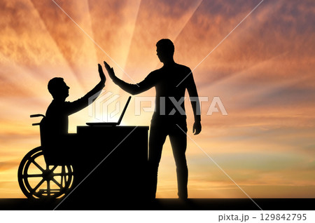 Concept of disabled people in society 129842795
