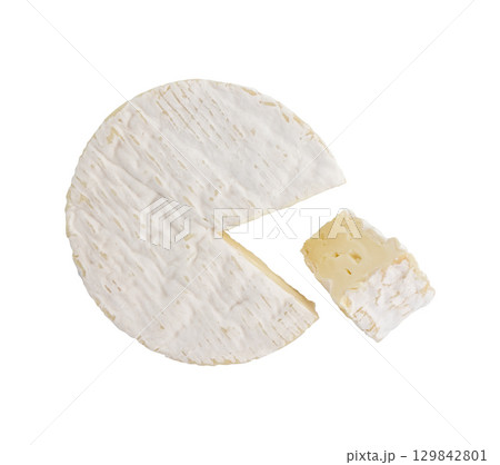 camembert cheese isolated 129842801